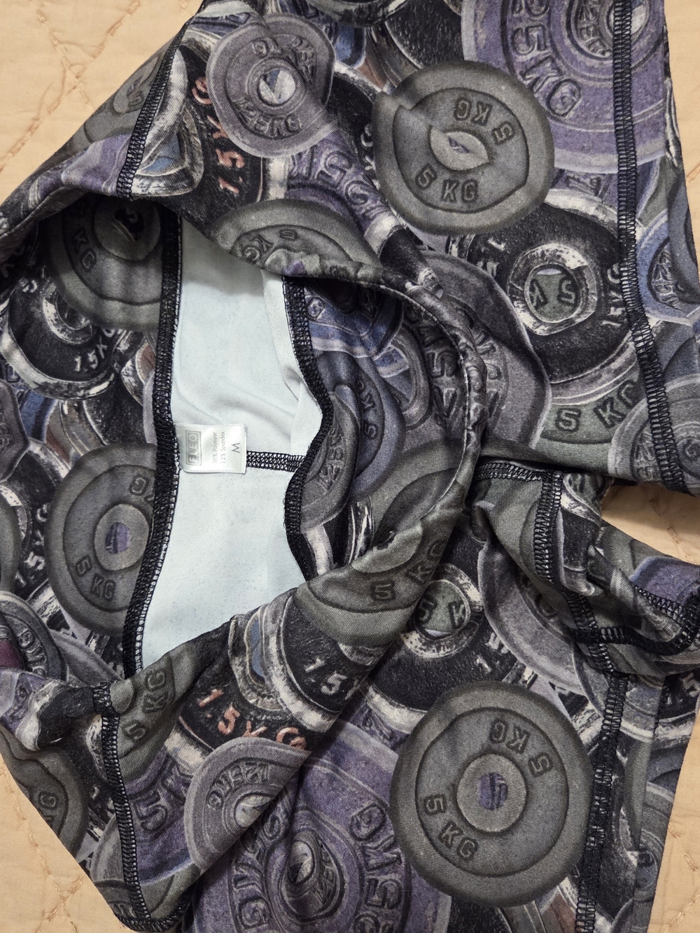 Fleo Women’s Athletic Shorts — Black, Gray, Purple Accents - Picture 2 of 3